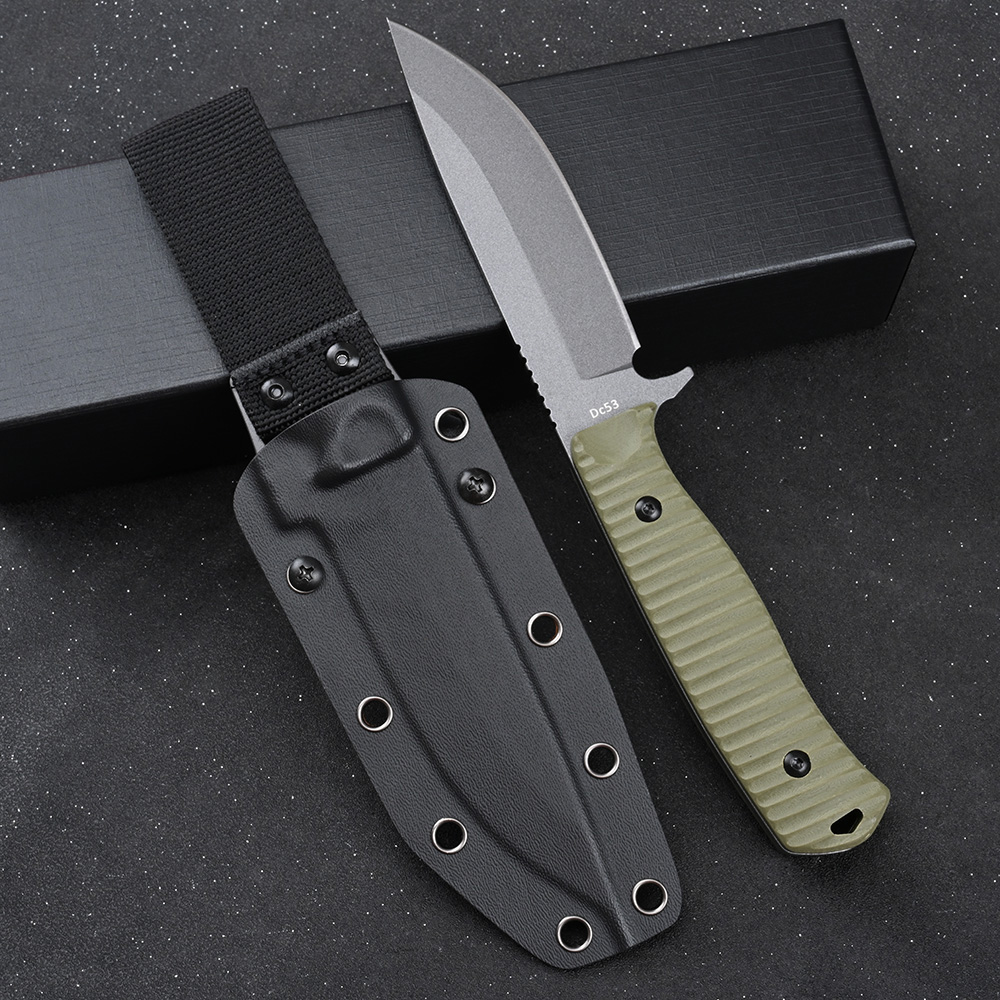 Bushcraft Knife Fixed - DC53 Steel Fixed Blade Utility Knife
