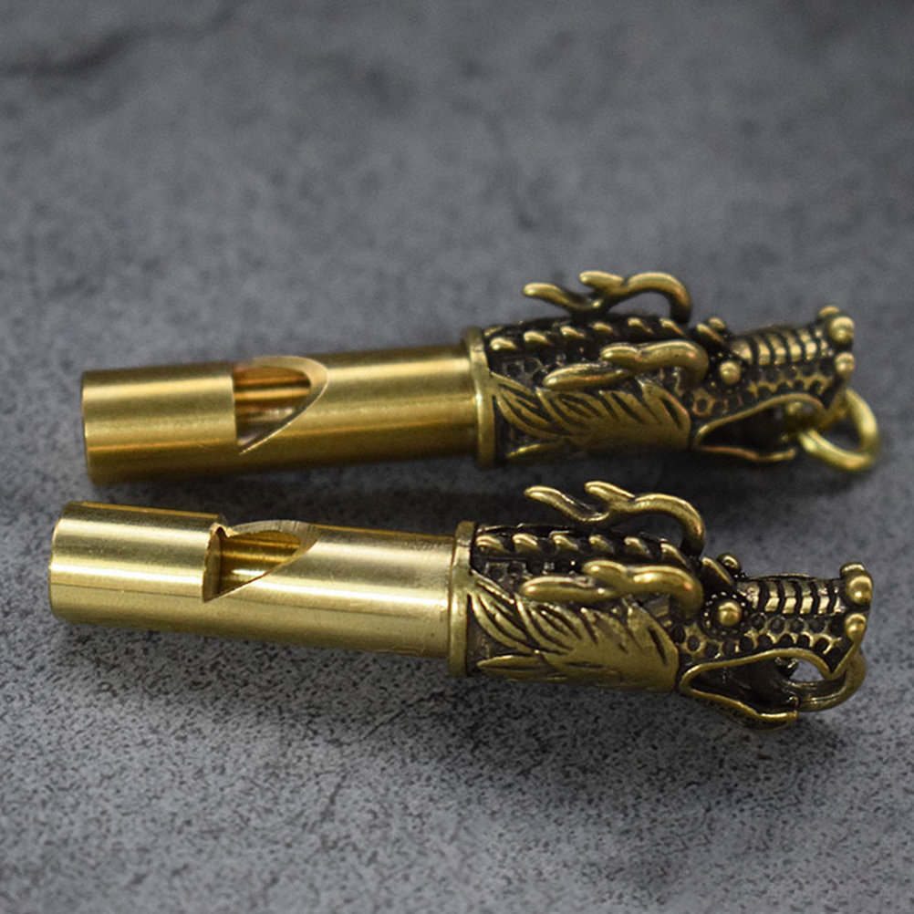 Emergency Whistle Loud - Brass Dragon Design Outdoor Survival Whistle