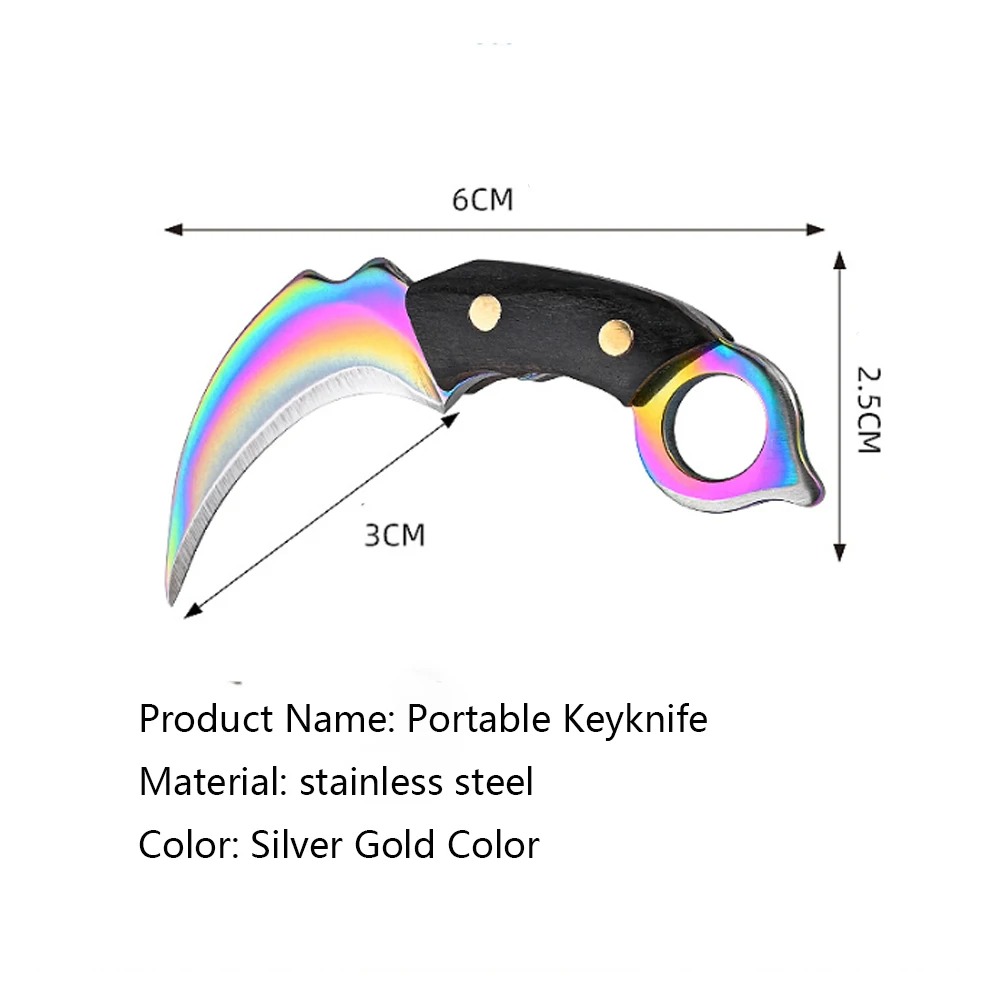 Bushcraft Knife Fixed - Mini Knife Keychain Pocket Knife Outdoor